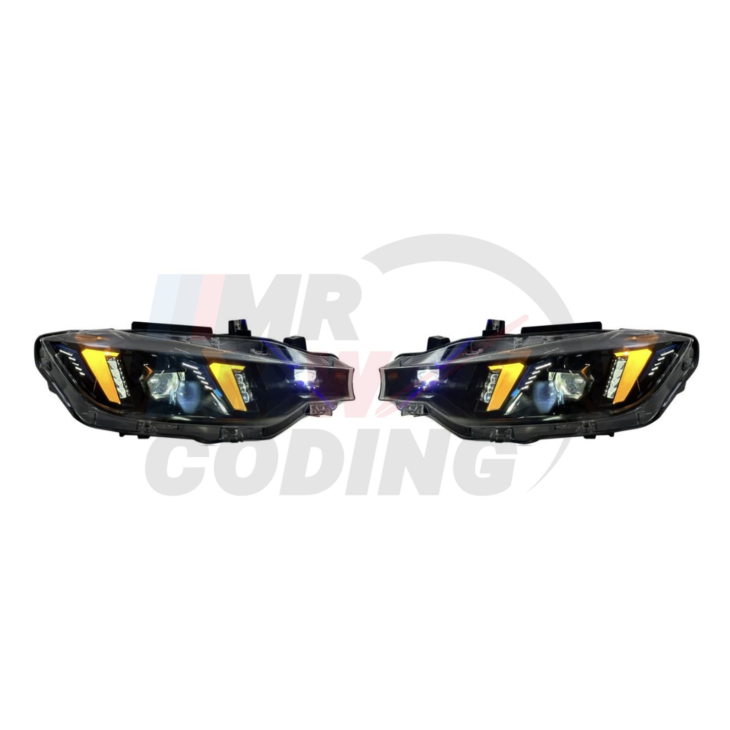BMW 3 Series F30 Headlights (2012–2018) – Snake Eyes Style (Switchable DRL)